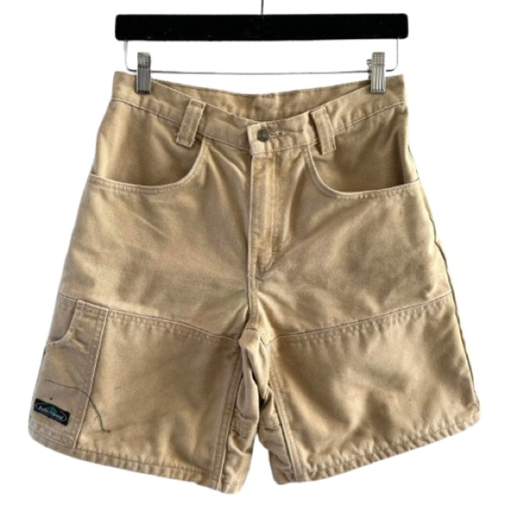 Vintage Arborwear Tan Canvas Double Knee Shorts Utilitarian Spring Summer
